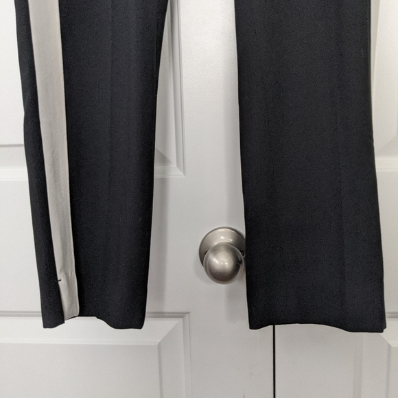 Banana Republic Avery Straight-Fit Black White Stripe Washable Ankle Pant Sz 2 - Picture 4 of 14